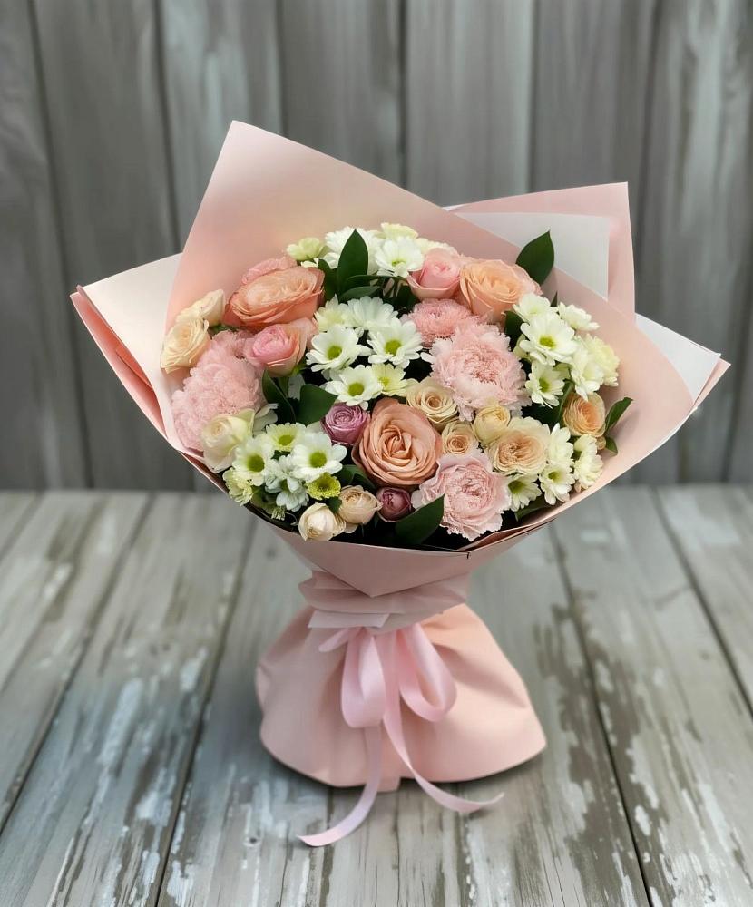 Букет цветов из: Гвоздики, Розы и Хризантемы в Михайловской Слободе