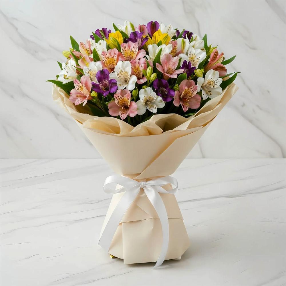 Букет цветов из: Альстромерии в Михайловской Слободе