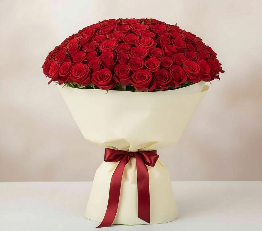 Букет 101 Красная роза Милано в Михайловской Слободе