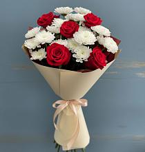 Букет цветов из:  Розы и Хризантемы #REPLACE_PRED# Михайловской Слободе