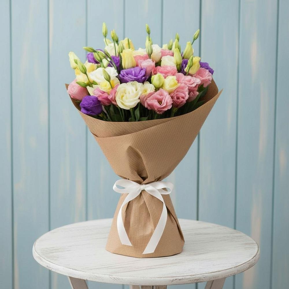 Букет цветов из: Лизиантусы в Михайловской Слободе