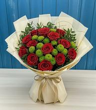 Букет цветов из:  Розы и Хризантемы в Михайловской Слободе