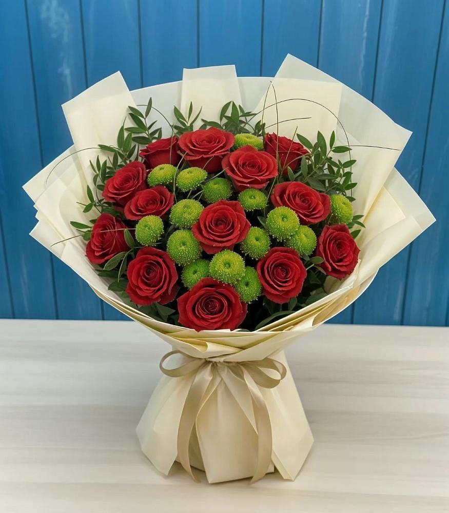 Букет цветов из: Розы и Хризантемы в Михайловской Слободе