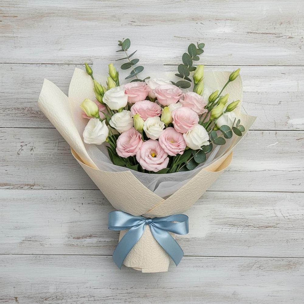 Букет цветов из: Лизиантусы в Михайловской Слободе